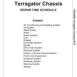 Ag-Chem TG9300B Flotation Chassis Repair Time Schedule Manual - Image 1