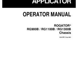 Ag-Chem RG900B, RG1100B, RG1300B Row Crop Chassis Operators Manual - Image 1