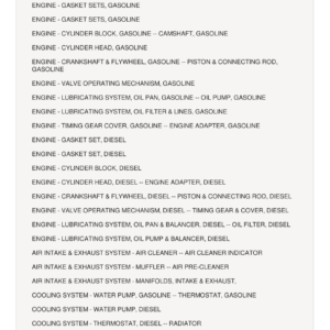 AGCO Allis 170, 175 Tractor Parts Catalog Manual