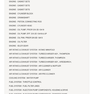 AGCO Allis 220, 220 FWA Tractor Parts Catalog Manual
