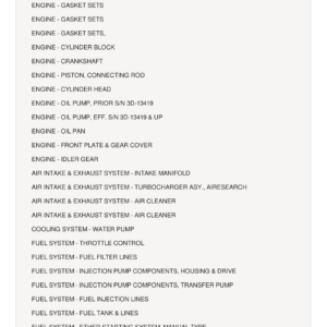AGCO Allis 210 Tractor Parts Catalog Manual