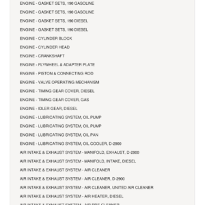 AGCO Allis 190, 190XT, 190XT III Tractor Parts Catalog Manual