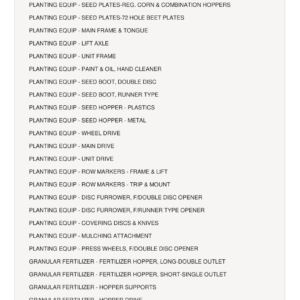 AGCO Allis 700 Series Unit Type Planter Parts Catalog Manual - Image 1