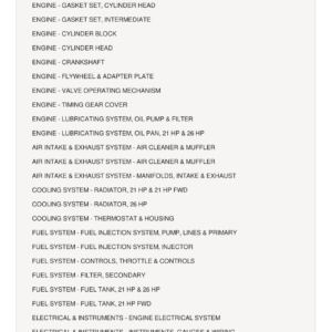 AGCO Allis 5020, 5020 FWD, 5030 Tractor Parts Catalog Manual