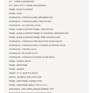 AGCO Allis 5015, 5020, FWA, 5030 Accessories and Implements Parts Catalog Manual