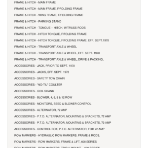 AGCO Allis 600 Series Planter Parts Catalog Manual