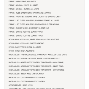 AGCO Allis 1400 Chiselvator Parts Catalog Manual (21 - 34 Foot and 40 - 58 Foot Units)