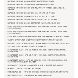AGCO Allis 5200 Series Tractor Implements Parts Catalog Manual
