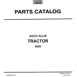 AGCO Allis 4650 Tractor Parts Catalog Manual
