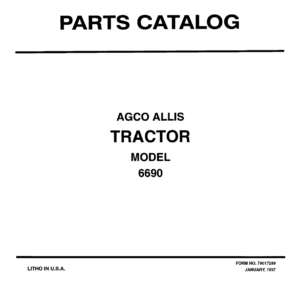 AGCO Allis 6690 Tractor Parts Catalog Manual - Image 1