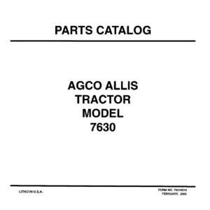 Allis-Chalmers 7630 Tractor Parts Catalog Manual