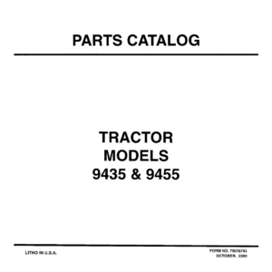 AGCO Allis 9435, 9455 Tractor Parts Catalog Manual - Image 1