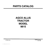 AGCO Allis 9815 Tractor Parts Catalog Manual - Image 1