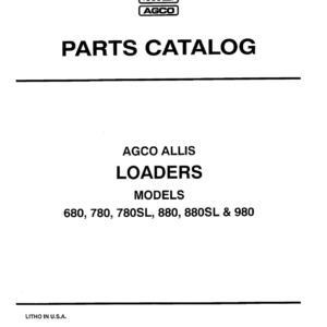 Allis-Chalmers 680, 780, 780SL, 880, 880SL, 980 Loader Parts Catalog Manual