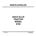 AGCO Allis 8785 Tractor Parts Catalog Manual - Image 1