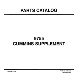 AGCO Allis 9755 Cummins Engine Supplement Parts Catalog Manual - Image 1