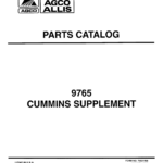 AGCO Allis 9765 Cummins Engine Supplement Parts Catalog Manual (Before "K" SN Prefix) - Image 1