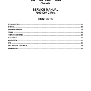 Ag-Chem 994, 1194, 994H, 1194H RoGator Chassis Service Repair Manual - Image 1
