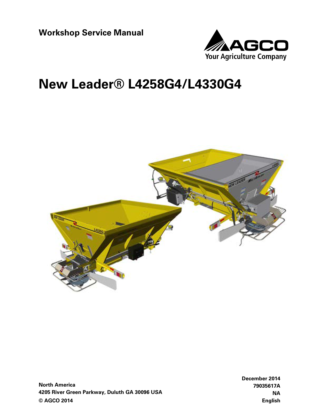 New Leader L4258G4, L4330G4 Fertilizer Applicators Service Repair Manual