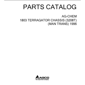 Ag-Chem 1803 TerraGator Chassis (3208T) (Man Trans) Parts Catalog Manual (1996) - Image 1