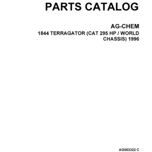 Ag-Chem 1844 TerraGator Parts Catalog Manual (1996) (CAT 295 HP / World Chassis) - Image 1