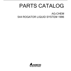 Ag-Chem 544 RoGator Liquid System Parts Catalog Manual (1996) - Image 1