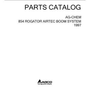 Ag-Chem 854 RoGator Airtec Boom System Parts Catalog Manual (1997) - Image 1