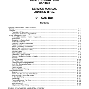 Ag-Chem 6103, 8103, 8104, 8144 CAN Bus Service Repair Manual - Image 1