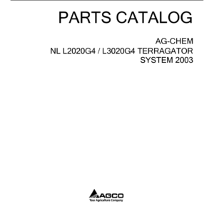 New Leader L2020G4, L3020G4 TerraGator System Parts Catalog Manual (2003)