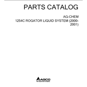 Ag-Chem 1254C RoGator Liquid System Parts Catalog Manual (2000 - 2001)