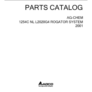 New Leader 1254C Nl L2020G4 RoGator System Parts Catalog Manual (2001)