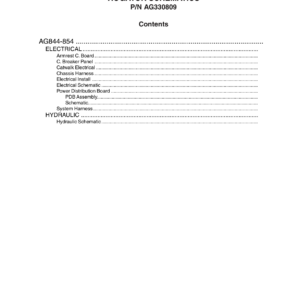 Ag-Chem 844, 854 RoGator Electrical & Hydraulic Schematics Manual (1995) - Image 1