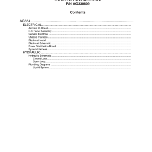 Ag-Chem 854 RoGator Electrical & Hydraulic Schematics Manual - Image 2