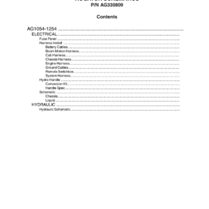 Ag-Chem 1054, 1254 RoGator Electrical & Hydraulic Schematics Manual (2000)