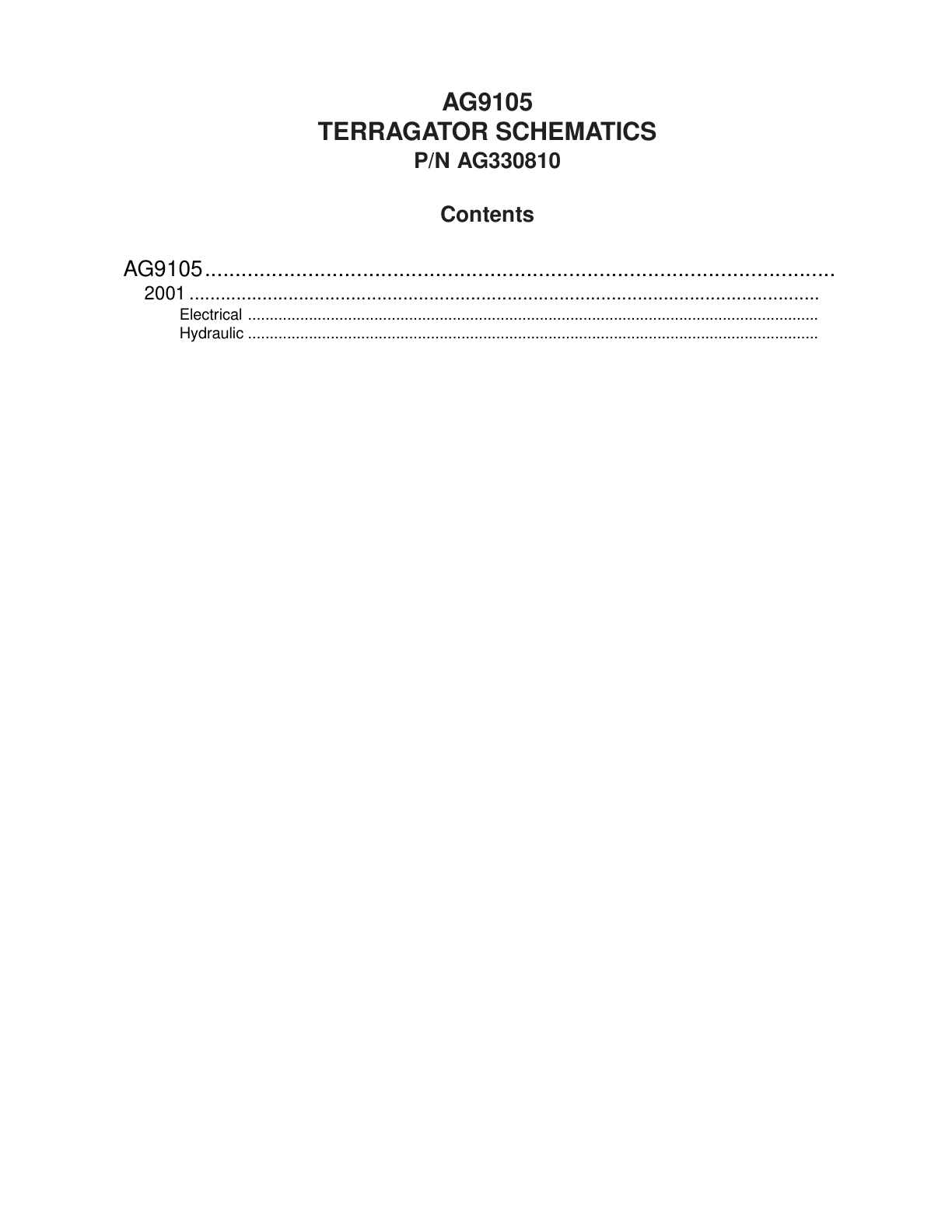 AG Chem 9105 TerraGator Electrical Schematics Manual