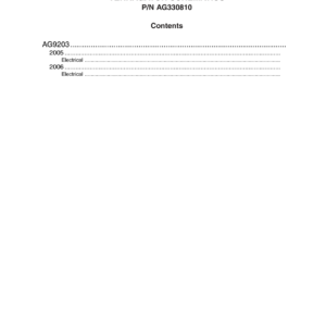 AG Chem 9203 TerraGator Electrical Schematics Manual