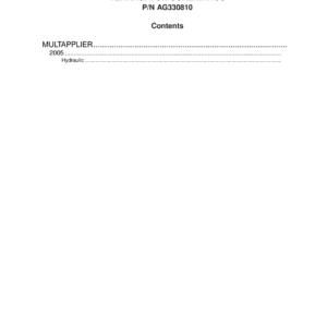 AG Chem MULTAPPLIER TerraGator Electrical Schematics Manual