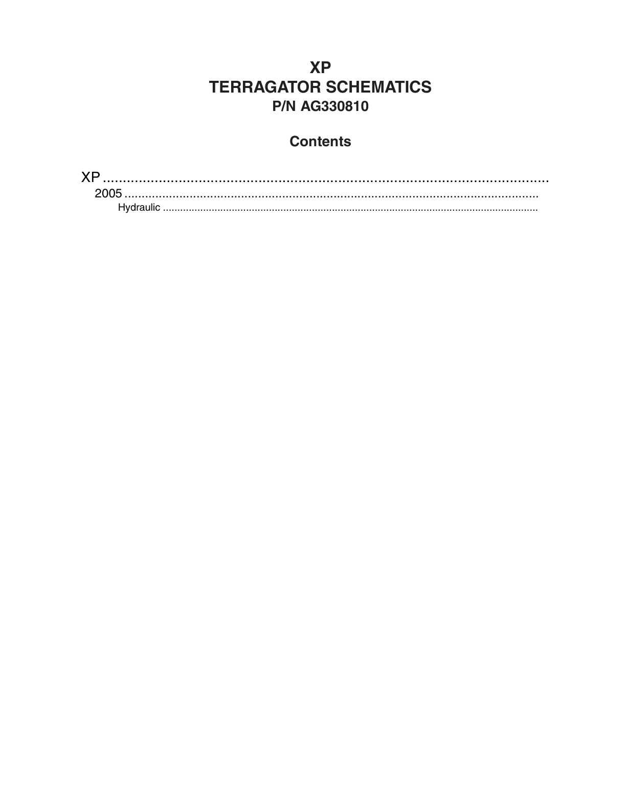 AG Chem XP TerraGator Electrical Schematics Manual