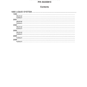 AG Chem 1800G Liquid System TerraGator Electrical Schematics Manual
