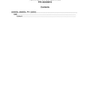 AG Chem 220GL & 260GL PV (2204) TerraGator Electrical Schematics Manual