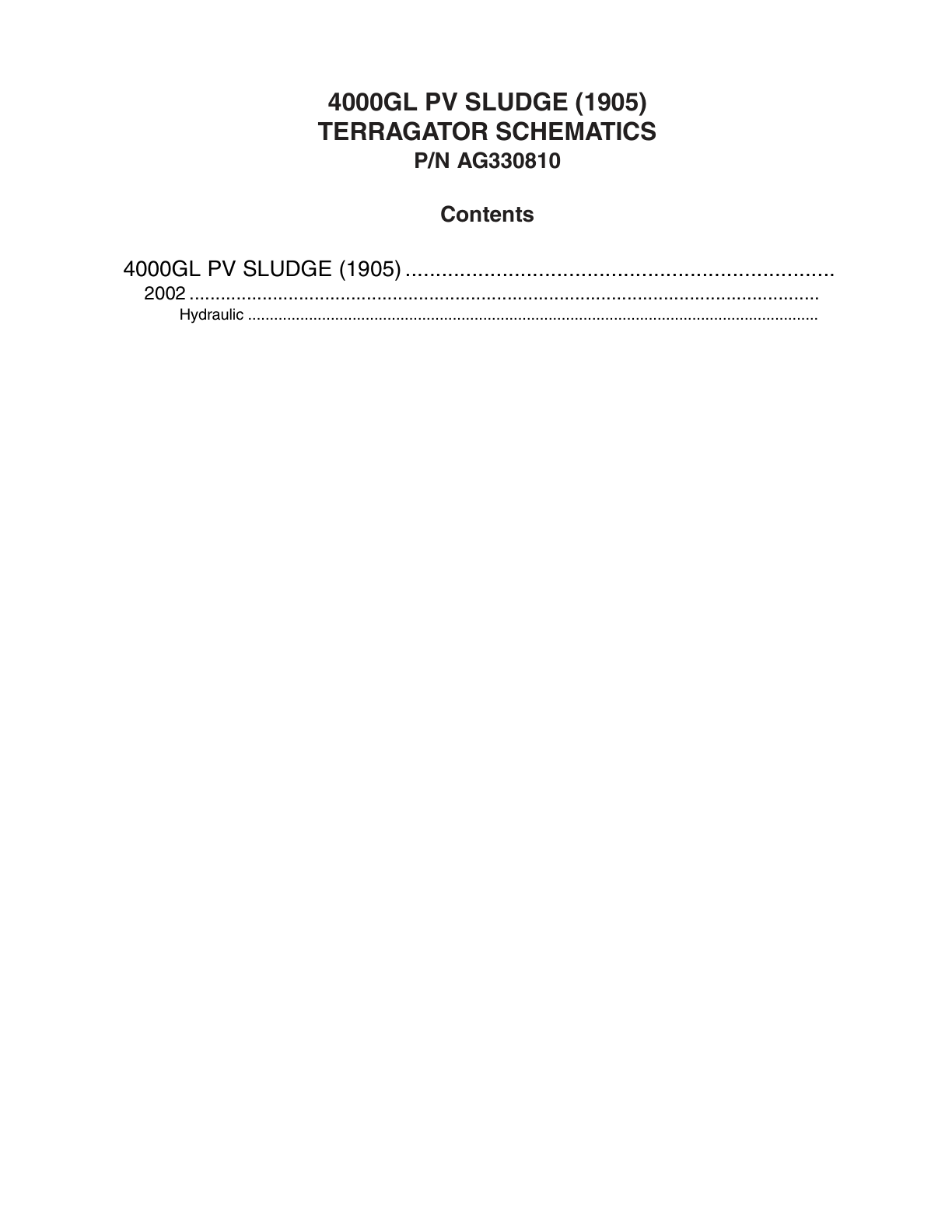 AG Chem 400GL PV Sludge (9105) TerraGator Electrical Schematics Manual