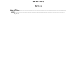 AG Chem 6400 LORAL TerraGator Electrical Schematics Manual