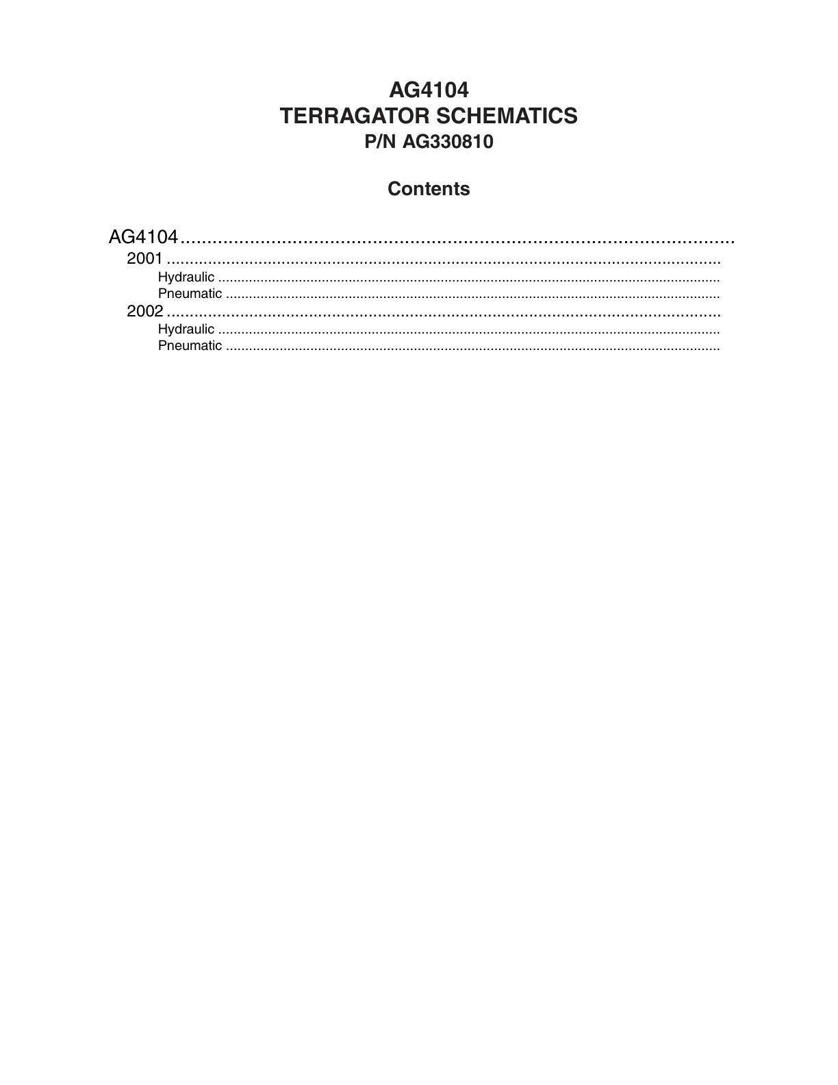 AG Chem 4104 TerraGator Electrical Schematics Manual