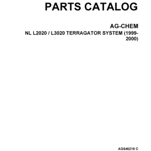 New Leader L2020, L3020 TerraGator System Parts Catalog Manual