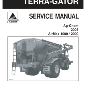 Ag-Chem Air Max 1000, 2000 TerraGator System Service Repair Manual (2003) - Image 1