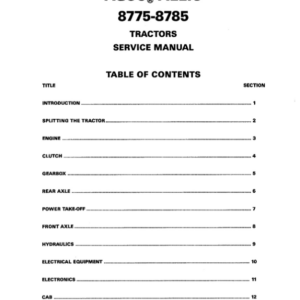 AGCO Allis 8775, 8785 Tractors Service Repair Manual