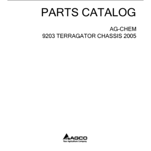 Ag-Chem 9203 TerraGator Chassis Parts Catalog Manual - Image 1