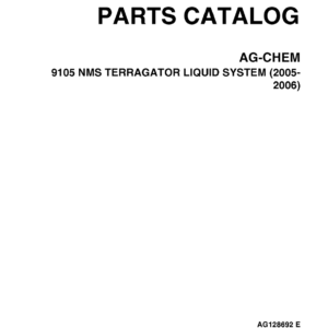 Ag-Chem 9105 NMS TerraGator Liquid System Parts Catalog Manual (2005 - 2006) - Image 1