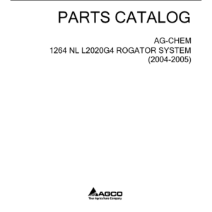 New Leader 1264 Nl L2020G4 RoGator System Parts Catalog Manual