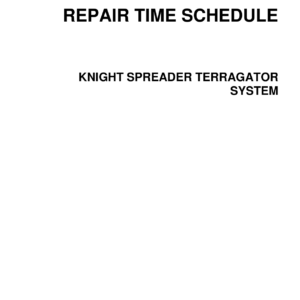Ag-Chem Knight Spreader System Repair Time Schedule Manual - Image 1